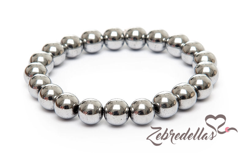 Platinum Tone Hematite – Elastic Bracelet