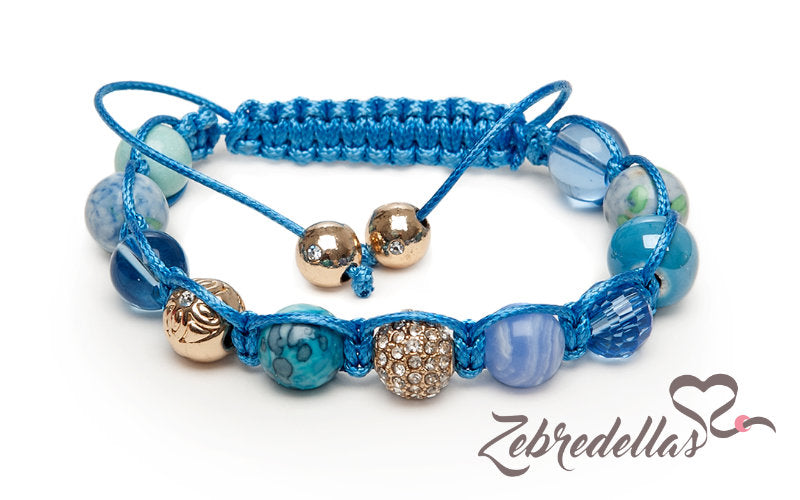 Blue Lace Agate & Jade Mosaic – 10mm Braided Bracelet