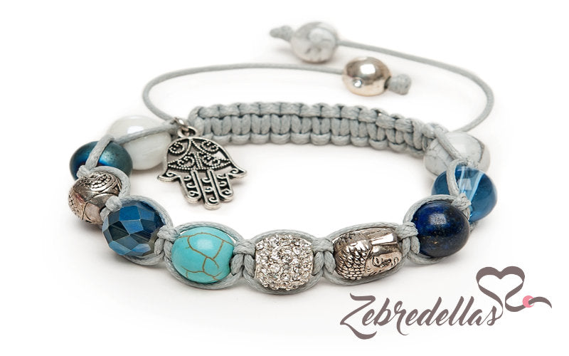 Howlite, Lapis & Turquoise – 10mm Braided Bracelet
