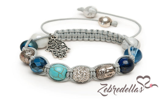 Howlite, Lapis & Turquoise – 10mm Braided Bracelet