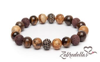 Picture Jasper, Tiger’s Eye & Bronzite – Elastic Bracelet
