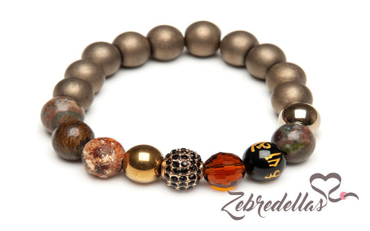 Onyx Mantra, Jasper & Bronzite – Elastic Bracelet