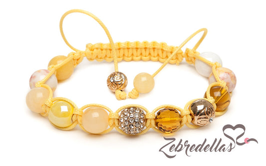 Yellow Jade & Jade Mosaic – 10mm Braided Bracelet