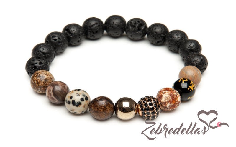 Jasper & Onyx Mantra – Elastic Bracelet