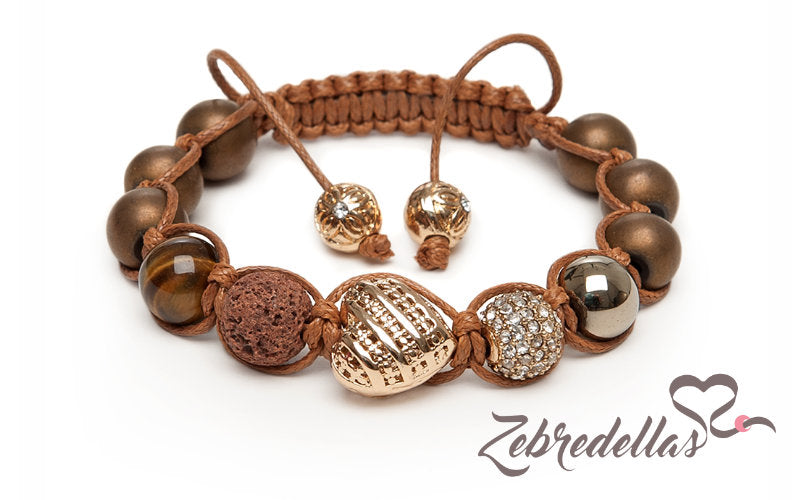 Pyrite & Tiger’s Eye – 10mm Braided Bracelet