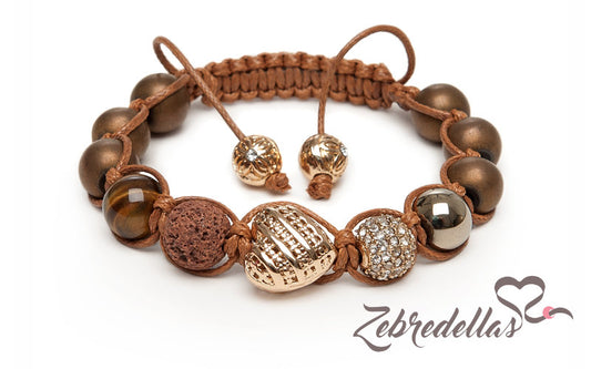 Pyrite & Tiger’s Eye – 10mm Braided Bracelet