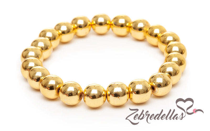 Light Gold Hematite – Elastic Bracelet