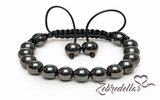 Hematite – 10mm Braided Bracelet