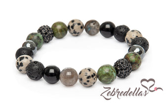 Dragon’s Blood, Jasper & Labradorite – Elastic Bracelet