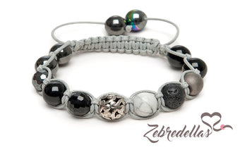 Howlite & Onyx – 10mm Braided Bracelet