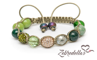 Malachite & Jade Qinghai – 10mm Braided Bracelet