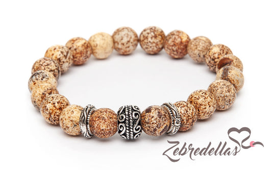 Wooden Agate – Elastic Bracelet