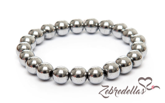 Platinum Tone Hematite – Elastic Bracelet