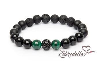 Malachite & Onyx – Elastic Bracelet