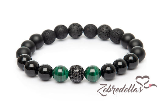 Malachite & Onyx – Elastic Bracelet