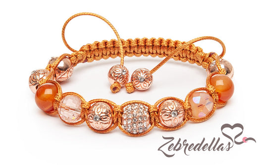 Carnelian & Rose Gold – 10mm Braided Bracelet