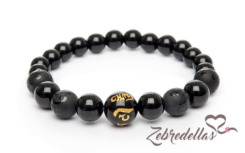 Onyx Mantra – Mixed Size Elastic Bracelet