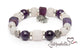Amethyst & Agate – Hamsa & Cross Elastic Bracelet