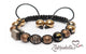Pyrite Cube & Onyx – 10mm Braided Bracelet