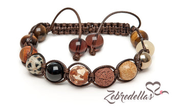 Tiger’s Eye & Jasper – 10mm Braided Bracelet