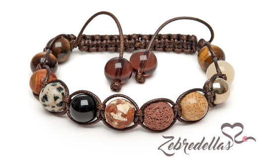 Tiger’s Eye & Jasper – 10mm Braided Bracelet