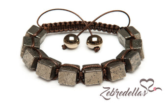 Pyrite – 10mm Braided Bracelet