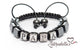 Cubed Hematite “PAPA” – 8mm Braided Bracelet