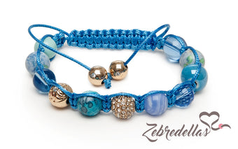 Blue Lace Agate & Jade Mosaic – 10mm Braided Bracelet