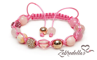Rose Quartz & Jade Mosaic – 10mm Braided Bracelet