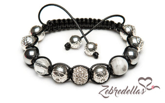 Howlite & Silver Hematite – 10mm Braided Bracelet